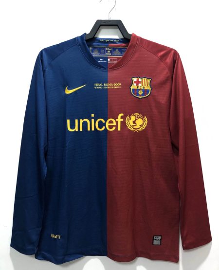 2008/2009 Retro Long Sleeve Barcelona Football Shirt Home Champions League