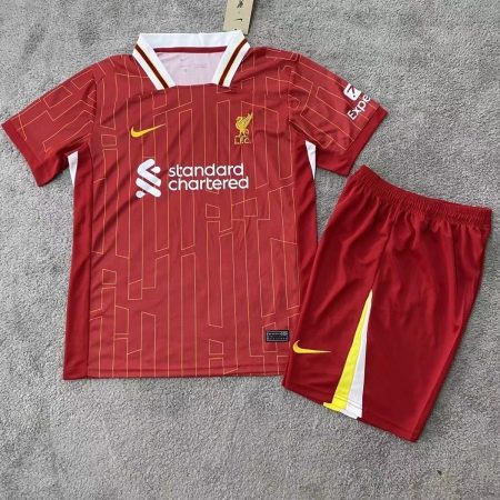 2024/2025 Liverpool Home Soccer Jersey Kids Size Suit