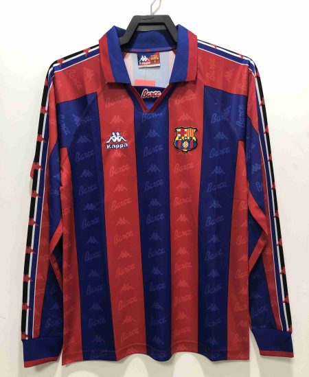 1996/1997 Retro Long Sleeve Barcelona Football Shirt Home Champions League