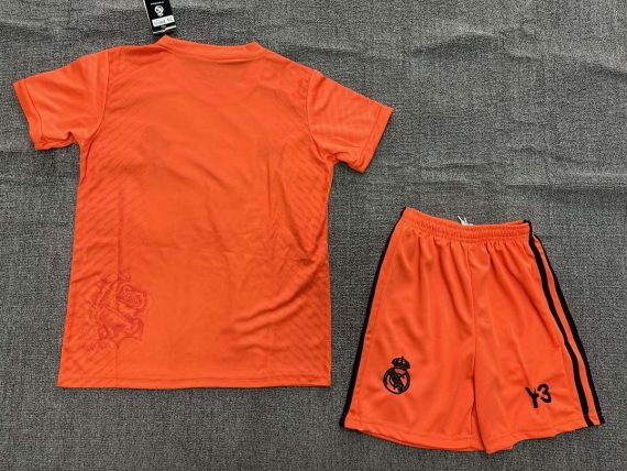 24/25 Real Madrid Y-3 Special Edition Orange Football Shirt Kids Size Suit