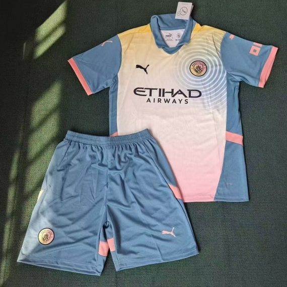 2024/2025 Manchester City Fourth Football Shirt Kids Size Suit