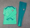2024 Portugal Half-Pull Training Suit Green Football Shirt Set
