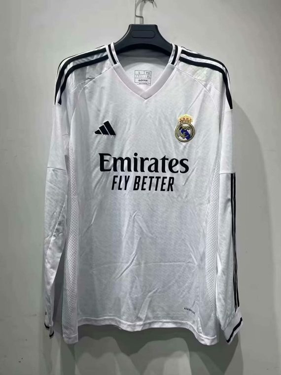 24/25 Long Sleeve Real Madrid Home Football Shirt