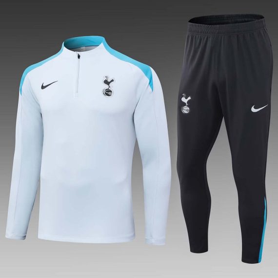 24/25 Tottenham Half-Pull Training Suit light gray Jersey Set
