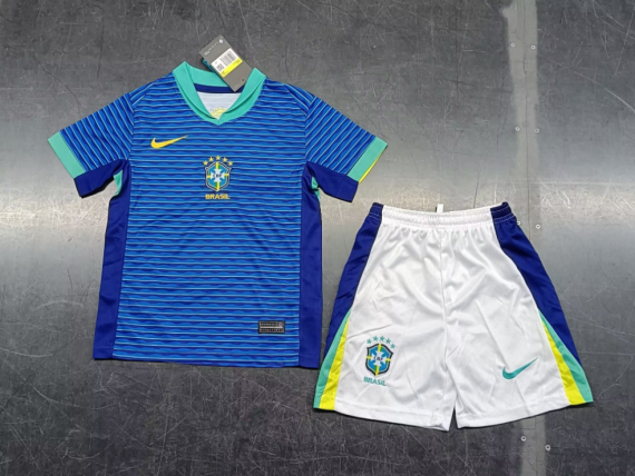 24/25 Brazil Away Football Shirt Kids Size Suit