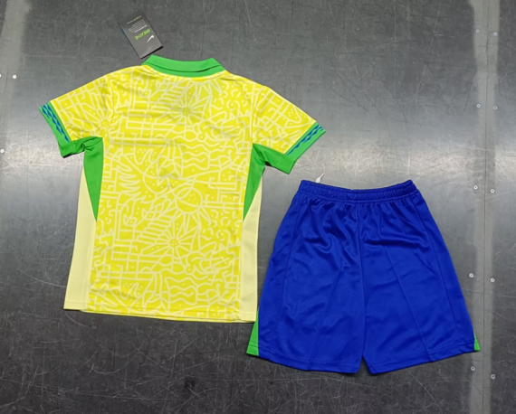 24/25 Brazil Home Football Shirt Kids Size Suit
