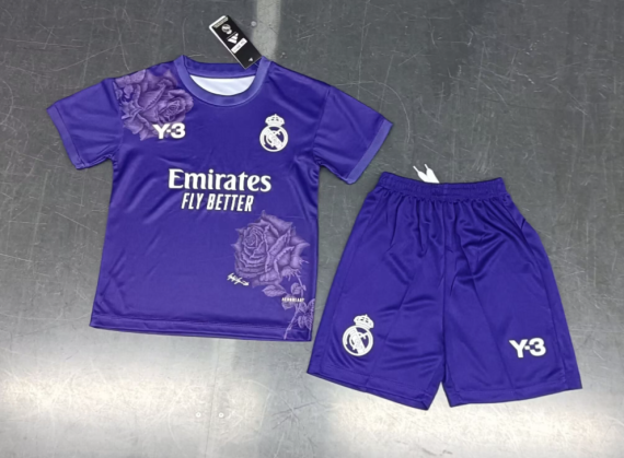 24/25 Real Madrid Purple Y-3 Special Edition Football Shirt Kids Size Suit