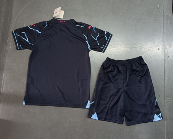 23/24 Manchester City Third Away Football Jersey Kids Size Suit