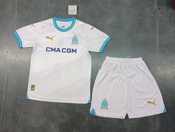 23/24 Marselha Home Football Jersey Kids Size Suit