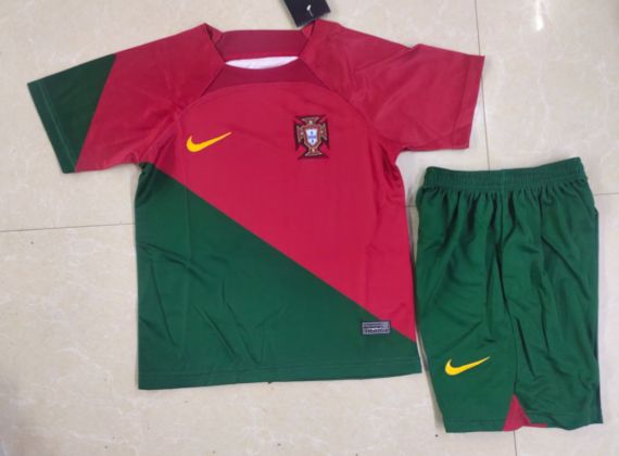 22/23 Portugal Home Football Shirt Kids Size Suit