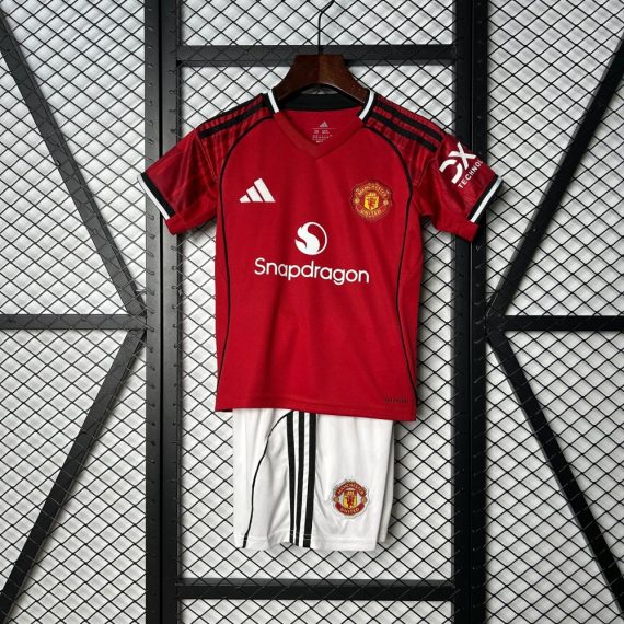 25/26 Manchester United Home Football Shirt Kids Size Suit