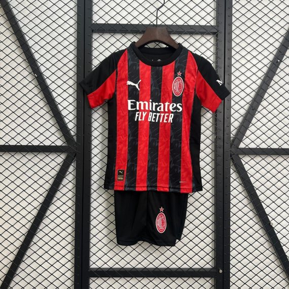 25/26 AC Milan Home Football Shirt Kids Size Suit