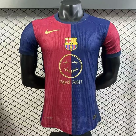 24/25 Barcelona Travis Scott Player Version Home Football Shirt