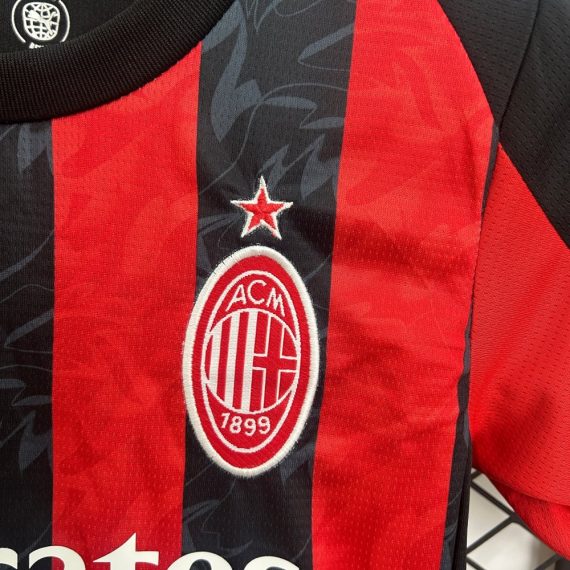 25/26 AC Milan Home Football Shirt Kids Size Suit