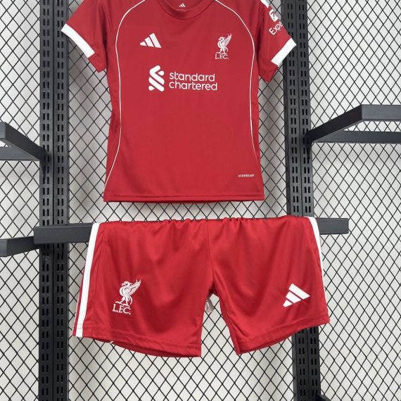 25/26 Liverpool Home Football Shirt Kids Size Suit
