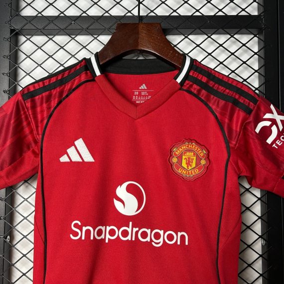 25/26 Manchester United Home Football Shirt Kids Size Suit
