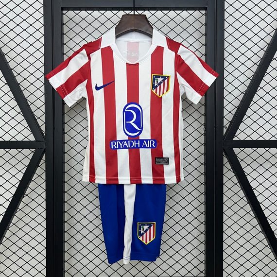 25/26 Atletico Madrid Home Football Shirt Kids Size Suit