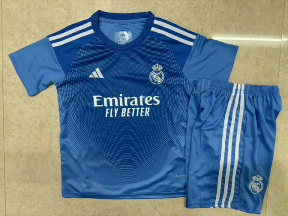 25/26 Real Madrid Goalkeeper Football Shirt Kids Size Suit