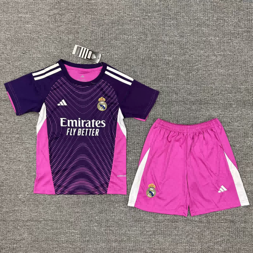 25/26 Real Madrid Goalkeeper Football Shirt Kids Size Suit
