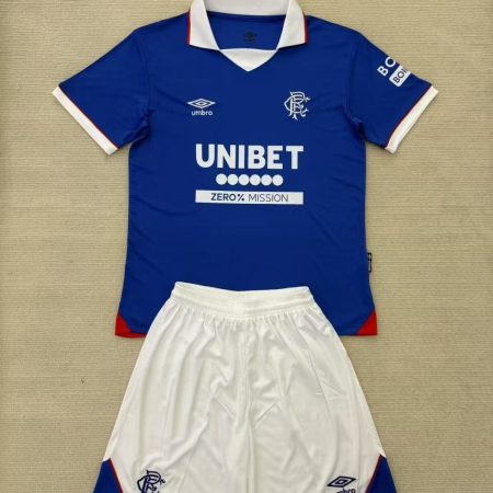 25/26 Rangers Home Football Shirt Kids Size Suit