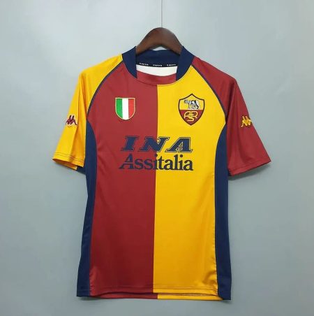 00/01 Retro Roma Home Soccer Jersey