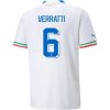 2022 Marco Verratti #6 Italy Away Jersey