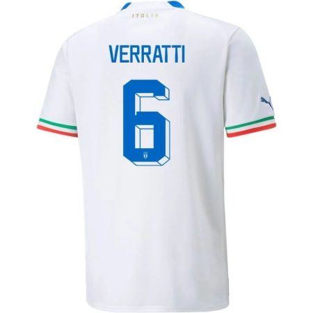 2022 Marco Verratti #6 Italy Away Jersey
