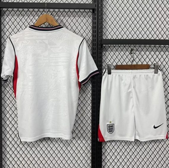 26/27 England Home Football Shirt Kids Size Suit (White Shorts)