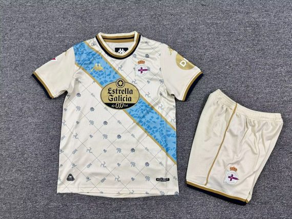 25/26 Deportivo La Coruna Second Away Football Shirt Kids Size Suit
