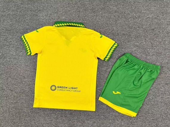 25/26 Norwich City Home Football Shirt Kids Size Suit