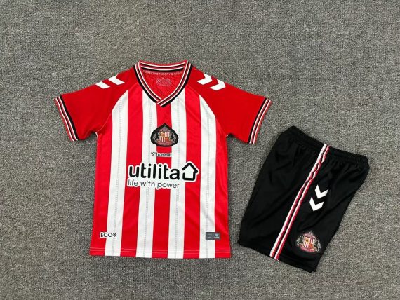 25/26 Sunderland Home Football Shirt Kids Size Suit