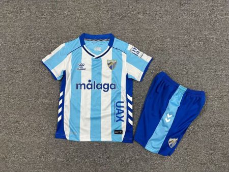 25/26 Malaga Home Football Shirt Kids Size Suit