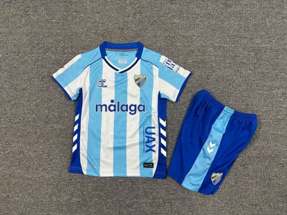 25/26 Malaga Home Football Shirt Kids Size Suit