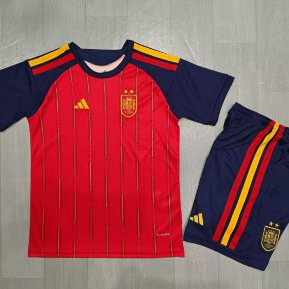 26/27 Spain Home Football Shirt Kids Size Suit - 2 Stars