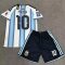 26/27 Argentina #10 Messi Home Football Shirt Kids Size Suit